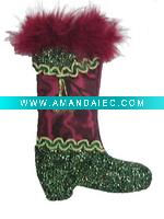 Wholesale 9in boot shape stocking Christmas mini stocking