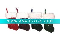 Wholesale 7in velvet stocking with sequins Christmas mini stocking