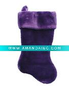 Wholesale 19in vt 0987 purple plus h stocking Christmas plush stocking