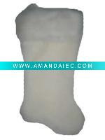 Wholesale 20in white 2090 plush stocing Christmas plush stocking