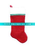 Wholesale 22in 1056 plush stocking w velvet cuff Christmas plush stocking