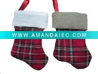 Wholesale 810441 7in plaid stocking Christmas mini stocking