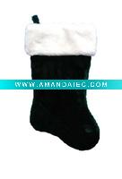 Wholesale 19in green 1056 plush stocking Christmas plush stocking