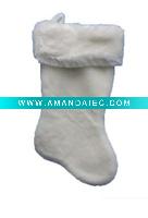 Wholesale 19in 0987 white supersoft stocking w2090cuff Christmas plush stocking