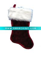 Wholesale 18in 1054 burgundy plush stocking Christmas plush stocking