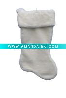Wholesale 19in vt 0987 white plush stocking Christmas plush stocking