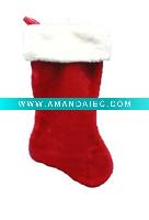 Wholesale 20in 1056 red plush stocking Christmas plush stocking