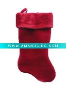 Wholesale 19in vt 0987 burgundy plush stocking Christmas plush stocking