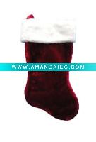 Wholesale 19in burgundy 1056 plush stocking Christmas plush stocking