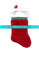 Wholesale 16in 1054 red plush stocking Christmas plush stocking