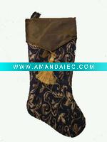 Wholesale 19" Xmas jaquard stocking with tassel