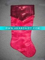 Wholesale 20inches satin stocking with sequins cuff