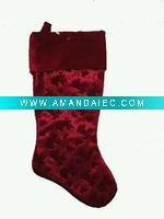 Wholesale 19" velvet embossed angel pattern stocking