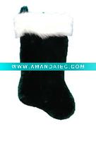 Wholesale 20in 1575 green plush stocking w hp cuff Christmas plush stocking