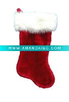 Wholesale 20in red 1054 plush stocking w hp cuff Christmas plush stocking