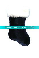 Wholesale 18in 1575 blue plush stocking w hp cuff Christmas plush stocking