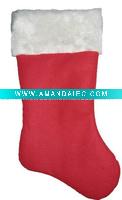 Wholesale 18 non woven stocking w 12shimmer plush cuff Christmas plush stocking