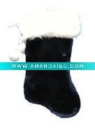 Wholesale 20in 1575 blue plush w hpcuff and pom Christmas plush stocking