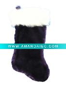 Wholesale 20in purple 1575 plush stocking w hp cuff Christmas plush stocking