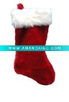 Wholesale 20in red 1575 plush stocking w hp cuff Christmas plush stocking