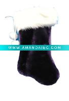 20in 1575 purple plush stocking w hp cuff pom Christmas plush stocking