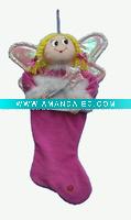 Wholesale 19" xmas velvet angel stocking