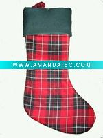 Wholesale 19" checked xmas stocking