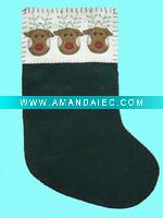 Wholesale 19" felt xmas stocking with santa designs