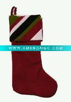 Wholesale 19"velvet stocking with candy stripe cuff