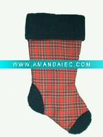 19" xmas plaid stocking