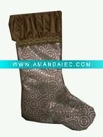 22inches jacquard stocking with satin cuff