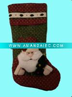 Wholesale 19" felt xmas stocking with 3D santa