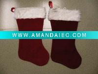 Wholesale 19nches velvet stocking with plush cuff