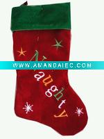 Wholesale 20inches velvet stoking with embossed words pattern