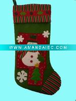Wholesale 19" felt xmas stocking with 3D snowman
