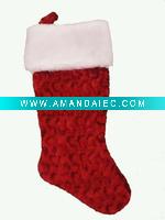 Wholesale 20 inches velvet stocking with HP plush cuff