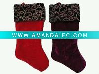 Wholesale 19inches velvet stoking with jacquard cuff