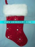 Wholesale 19inches velvet stocking with HP plush cuff
