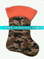 Wholesale 20inches camouflage stocking with polar fleece