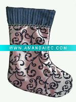 Wholesale 16.5 inches satin stocking with crumple cuff