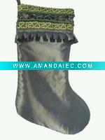 Wholesale 19 inches satin stocking with rope bingding