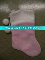 Wholesale 13inches sculptured velvet stocking with pompon