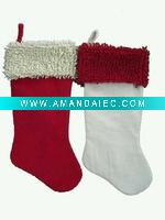 Wholesale 21inches velvet stocking with chenille cuff