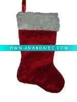 Wholesale 17in red plush stocking Christmas plush stocking