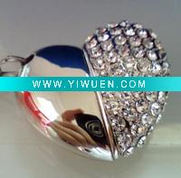 Wholesale Crystal heart shape usb flash drive/jewelery usb drive / usb stick