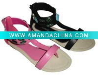 Wholesale 2011 new designer flat calceus lady sandals with colorful stone
