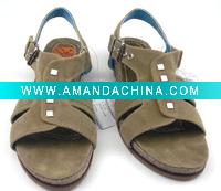 Wholesale pu suede lady flat sandal