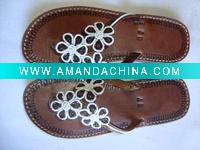 Wholesale LADIES BEADED LEATHER SANDALS