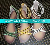 Wholesale 2011 popular summer cheap sexy beautiful sandals with colorful pearl