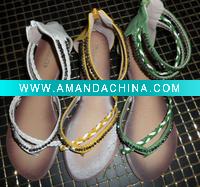 Wholesale 2011 popular summer sexy flat sandals with colorful pearl